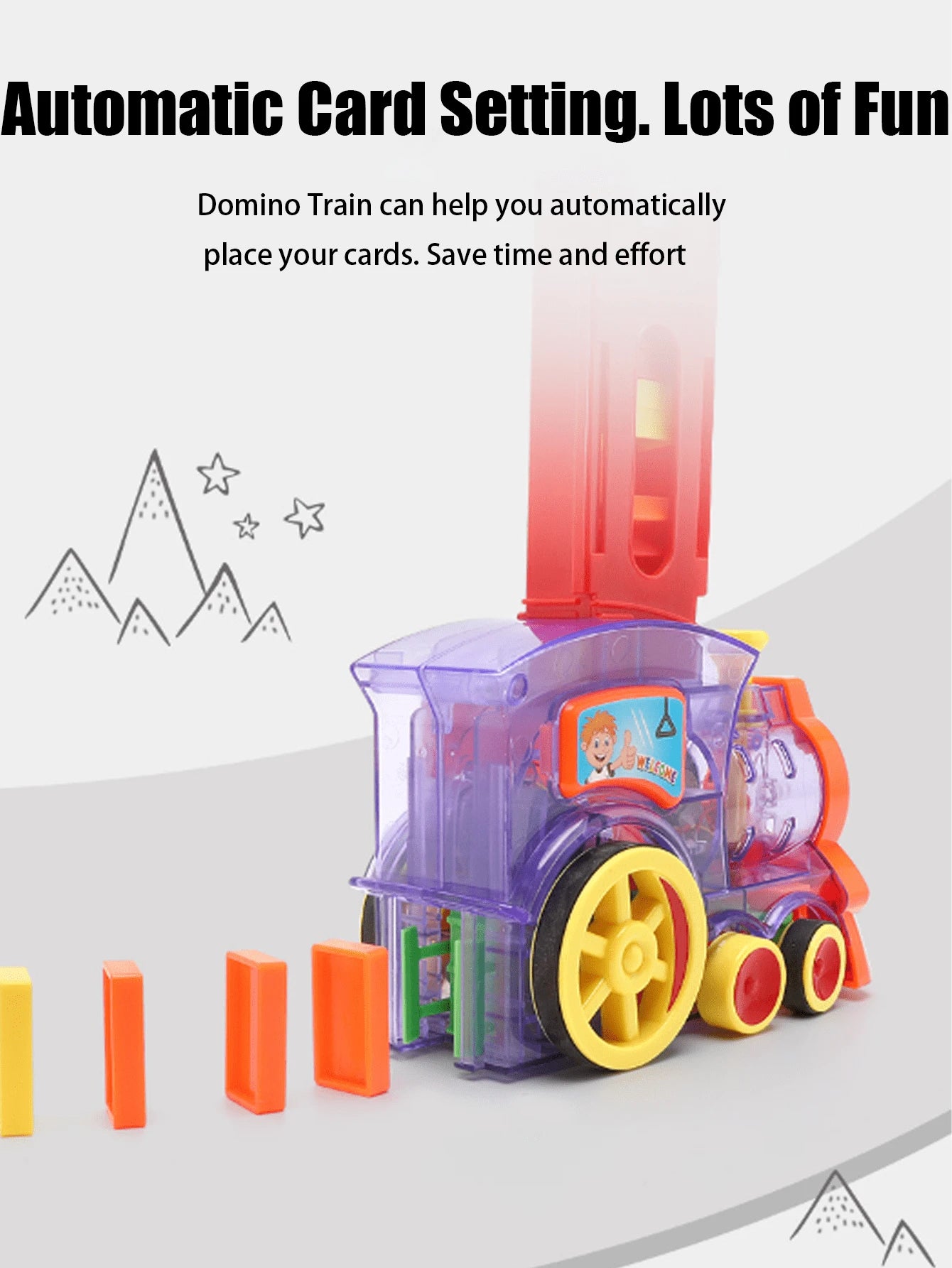 Domino Train Toy Blocks Set with Lights and Sounds