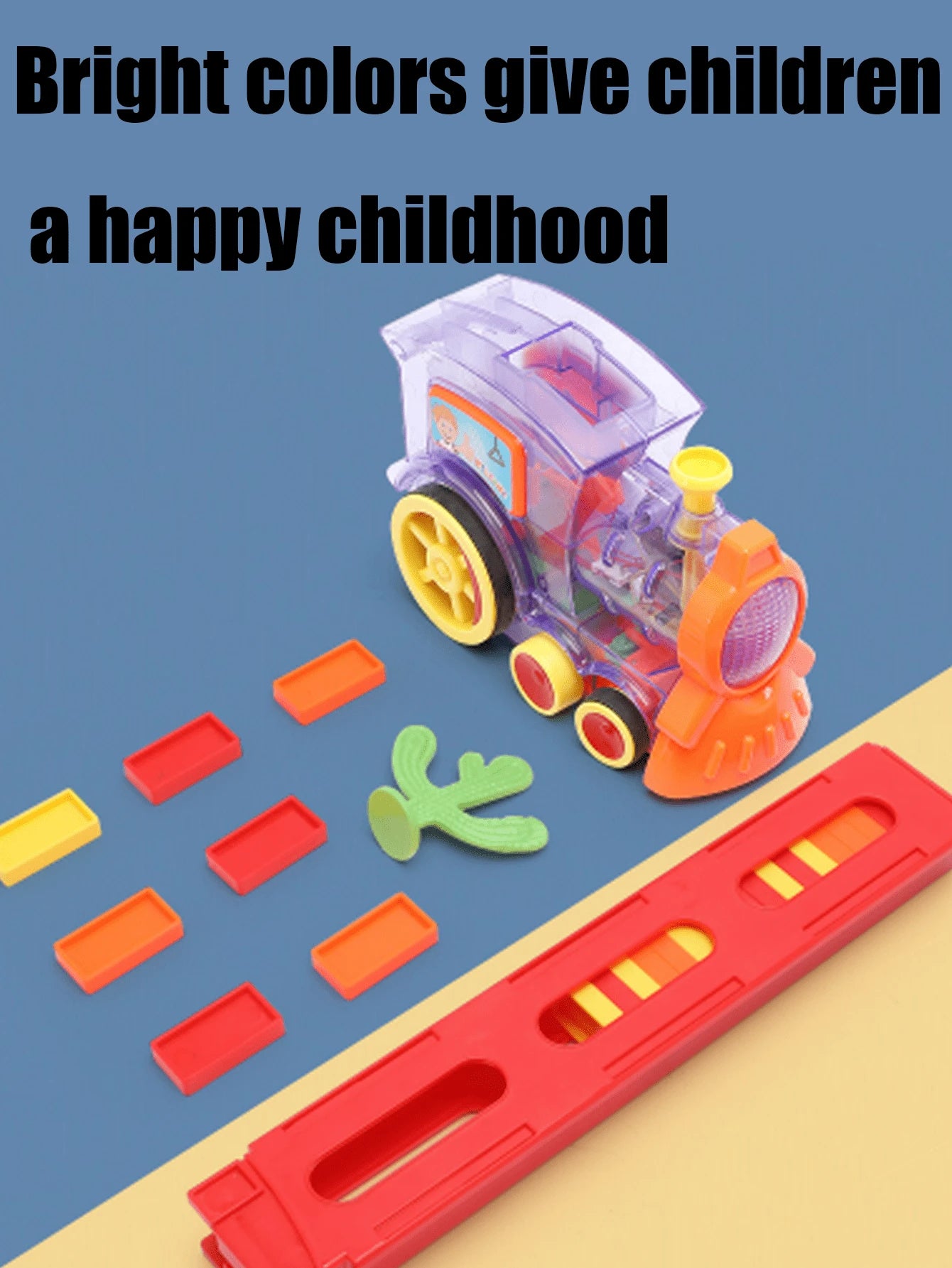Domino Train Toy Blocks Set with Lights and Sounds