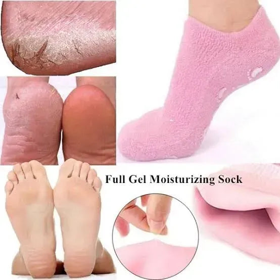 1 Pair Reusable Silicone Spa Gel Socks