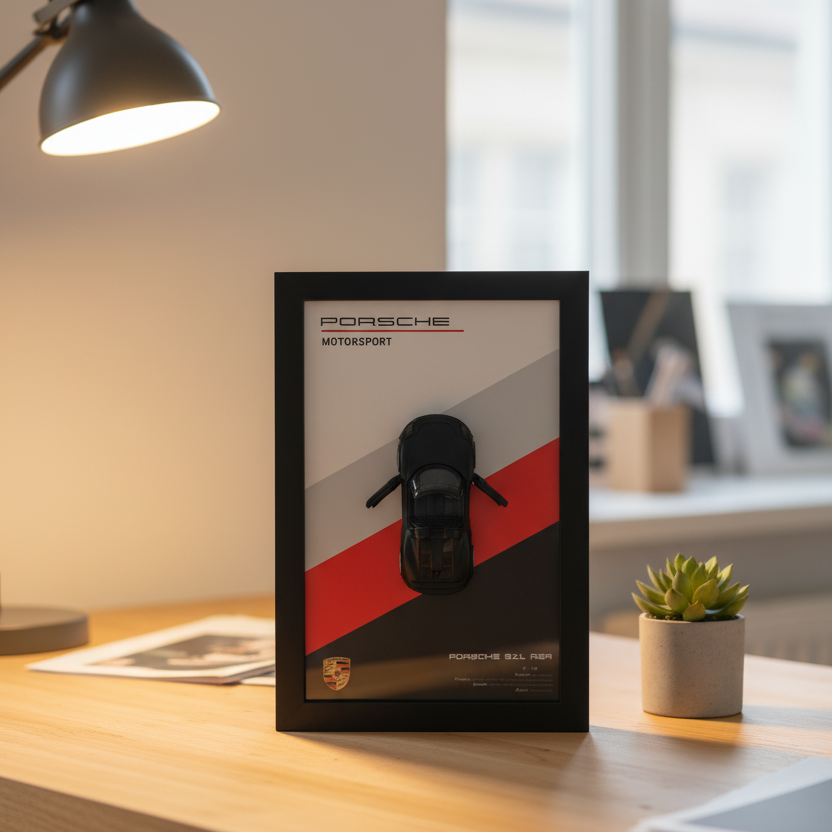 Car Wall Frame – 3D Black Sports Car