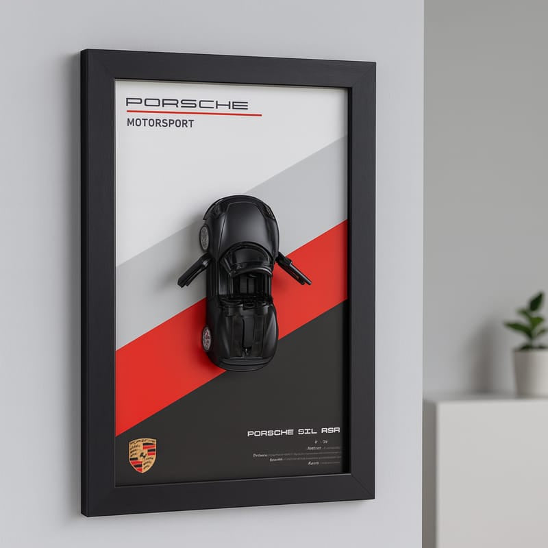 Car Wall Frame – 3D Black Sports Car
