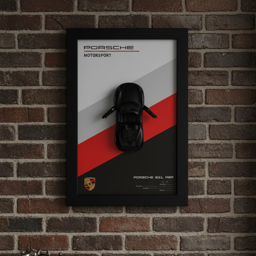 Car Wall Frame – 3D Black Sports Car