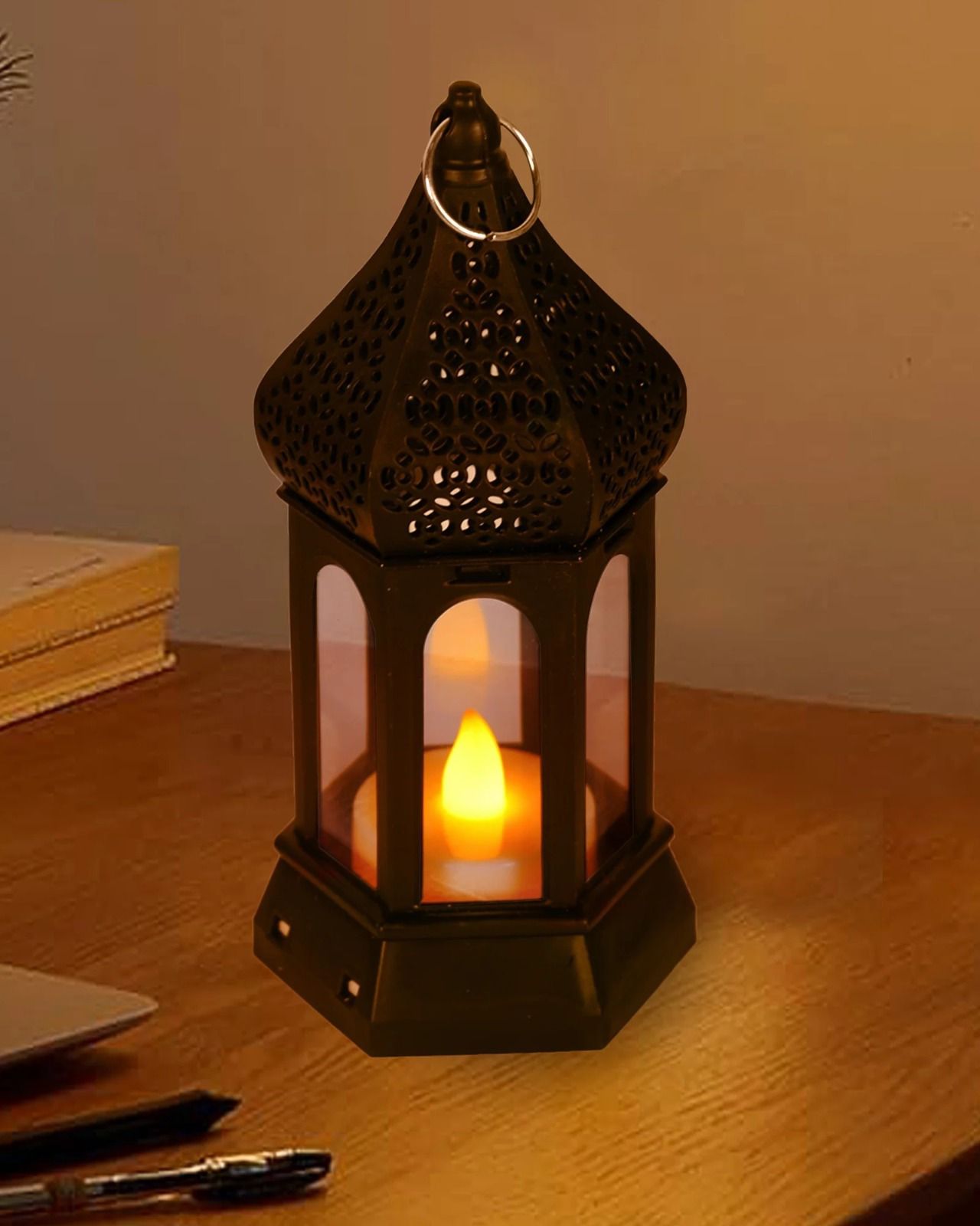 Antique Black candle lamp