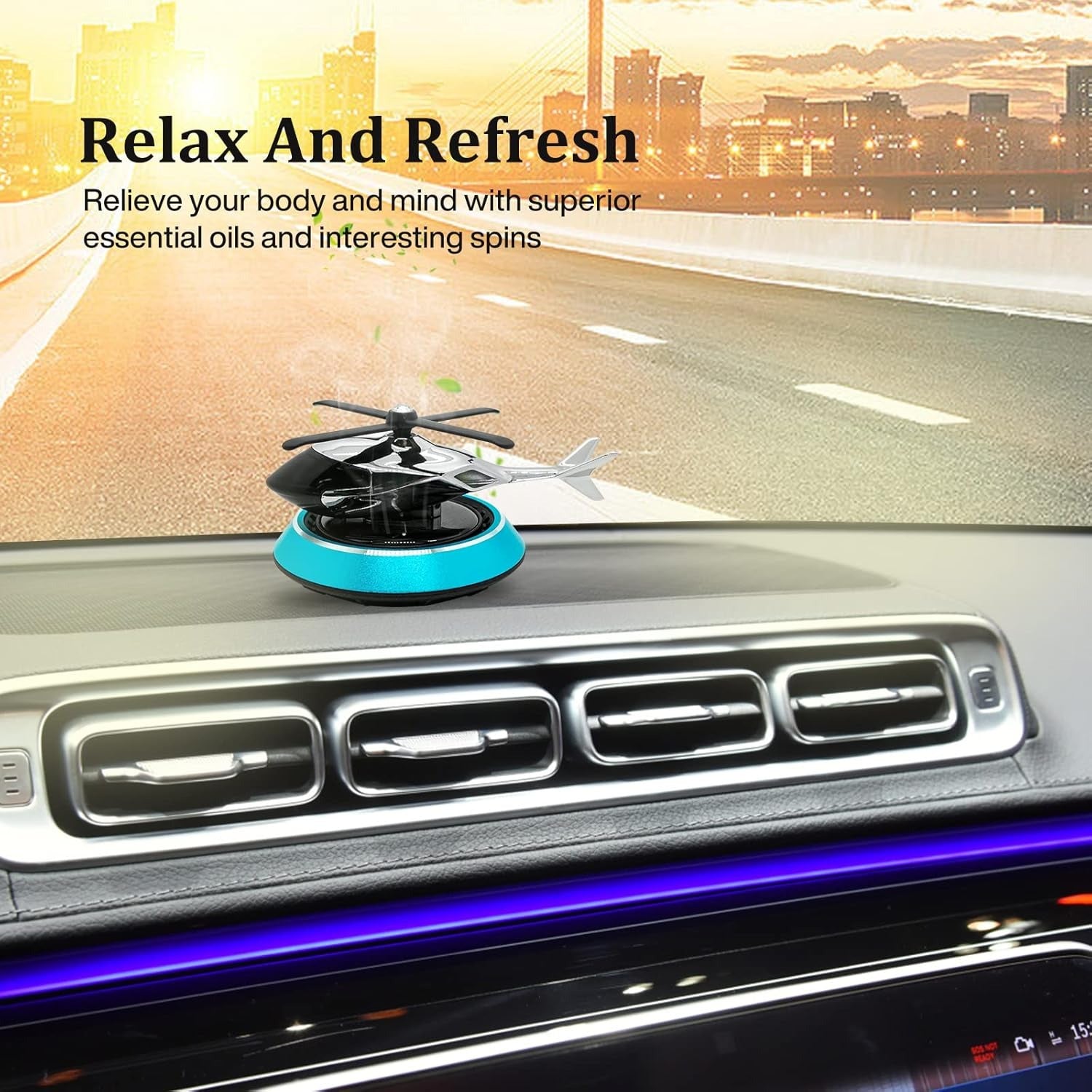 Solar Powered Car Aroma Diffuser – Helicopter