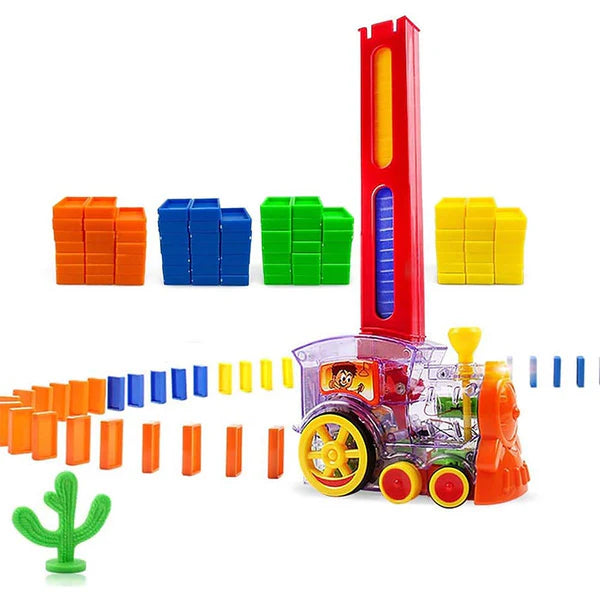 Domino Train Toy Blocks Set with Lights and Sounds