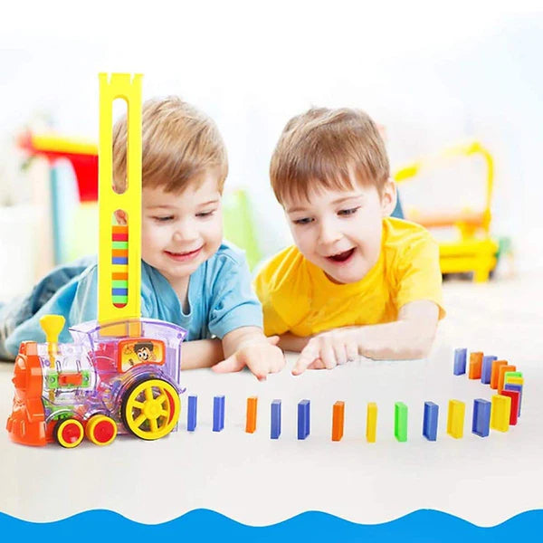 Domino Train Toy Blocks Set with Lights and Sounds