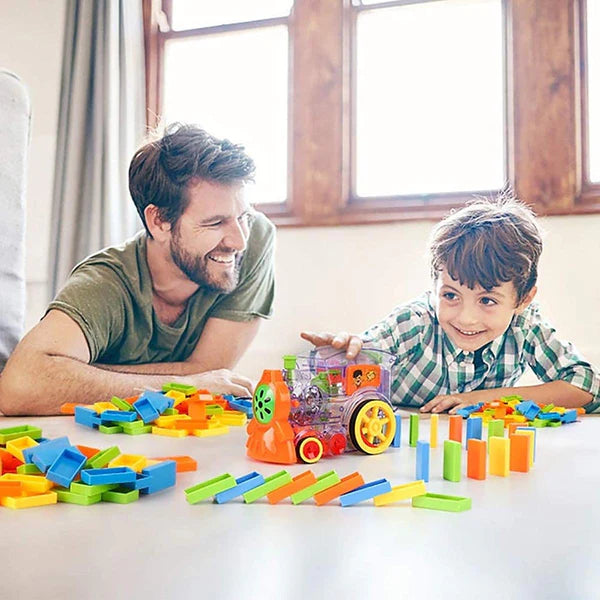 Domino Train Toy Blocks Set with Lights and Sounds